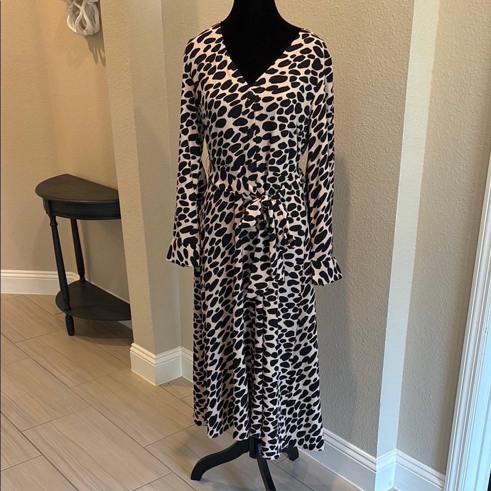 Loft Leopard Print V-Neck Maxi Dress